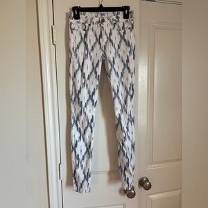 Paige jeans white and denim ikat look
